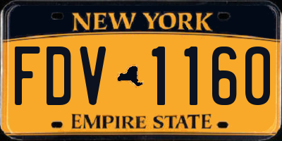 NY license plate FDV1160