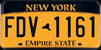 NY license plate FDV1161