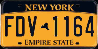 NY license plate FDV1164