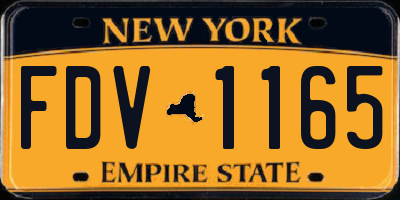 NY license plate FDV1165