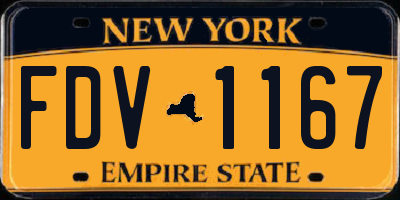 NY license plate FDV1167