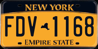 NY license plate FDV1168