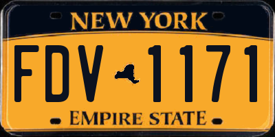 NY license plate FDV1171