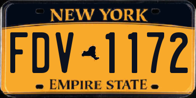 NY license plate FDV1172