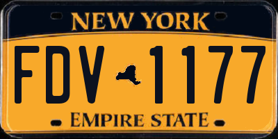 NY license plate FDV1177