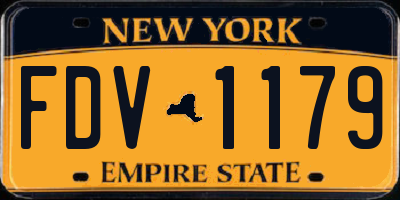 NY license plate FDV1179