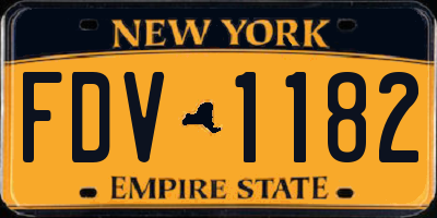 NY license plate FDV1182