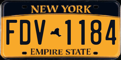 NY license plate FDV1184