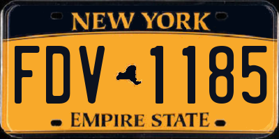 NY license plate FDV1185