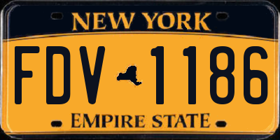 NY license plate FDV1186
