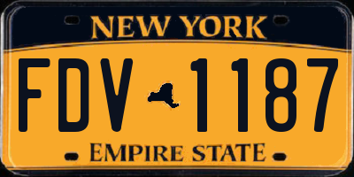NY license plate FDV1187