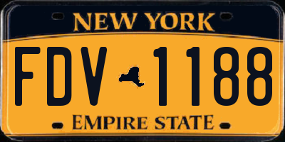NY license plate FDV1188