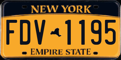 NY license plate FDV1195