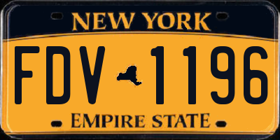 NY license plate FDV1196