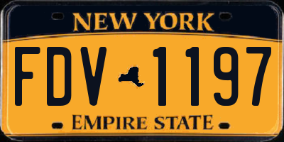 NY license plate FDV1197