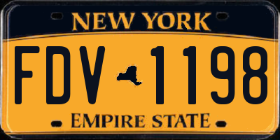 NY license plate FDV1198