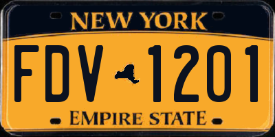 NY license plate FDV1201