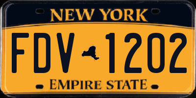 NY license plate FDV1202