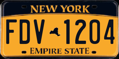 NY license plate FDV1204