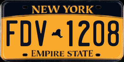 NY license plate FDV1208