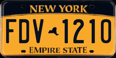 NY license plate FDV1210