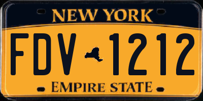 NY license plate FDV1212