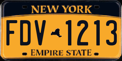 NY license plate FDV1213