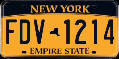 NY license plate FDV1214
