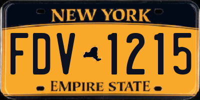 NY license plate FDV1215
