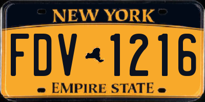 NY license plate FDV1216