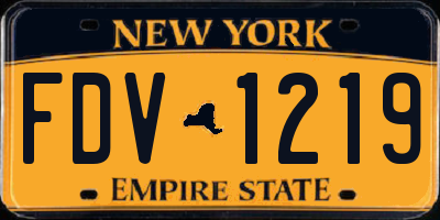NY license plate FDV1219