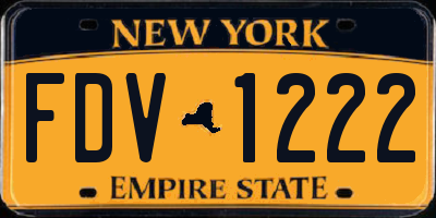 NY license plate FDV1222