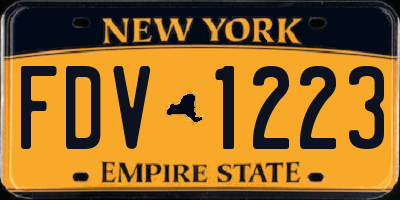 NY license plate FDV1223