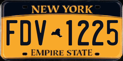 NY license plate FDV1225
