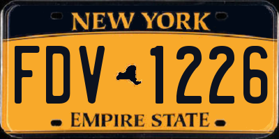 NY license plate FDV1226