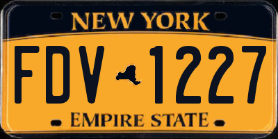 NY license plate FDV1227