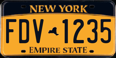 NY license plate FDV1235