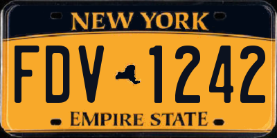 NY license plate FDV1242