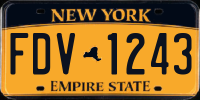 NY license plate FDV1243