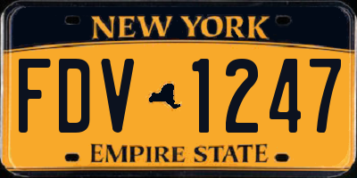 NY license plate FDV1247