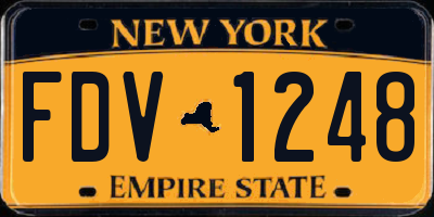 NY license plate FDV1248
