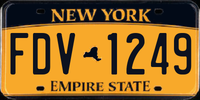 NY license plate FDV1249