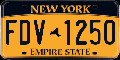 NY license plate FDV1250