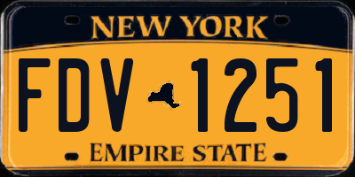 NY license plate FDV1251