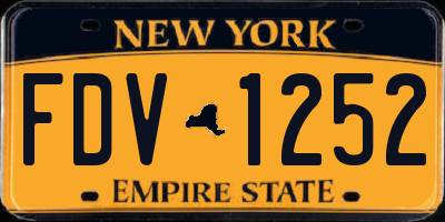 NY license plate FDV1252