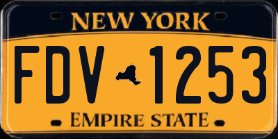 NY license plate FDV1253