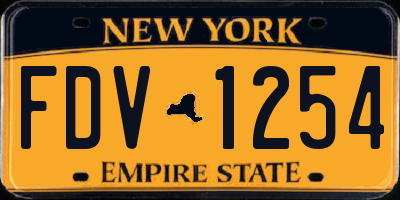 NY license plate FDV1254