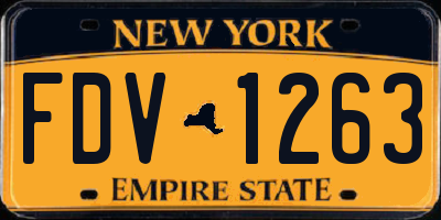 NY license plate FDV1263