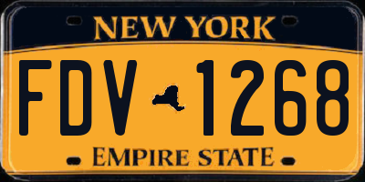 NY license plate FDV1268