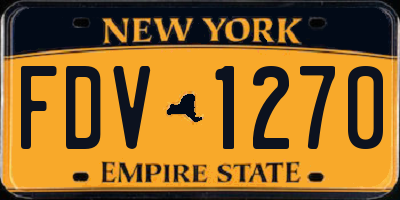 NY license plate FDV1270